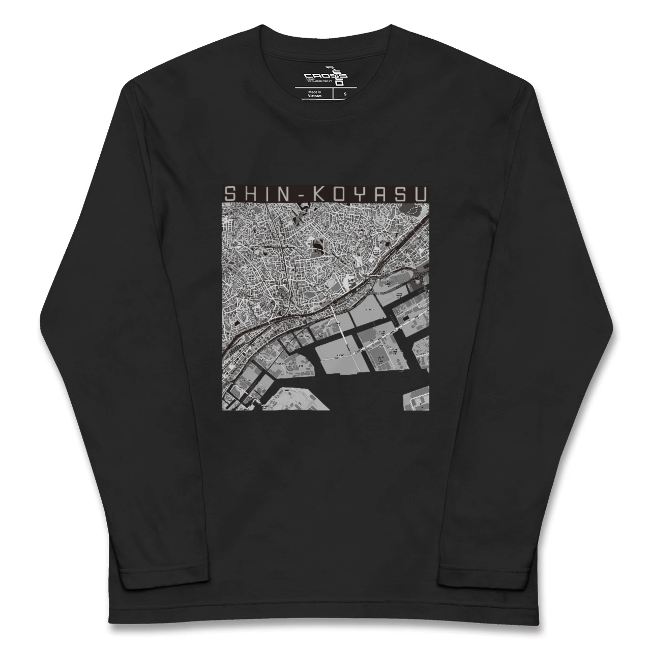 【新子安(神奈川県)】地図柄ロングスリーブTシャツ