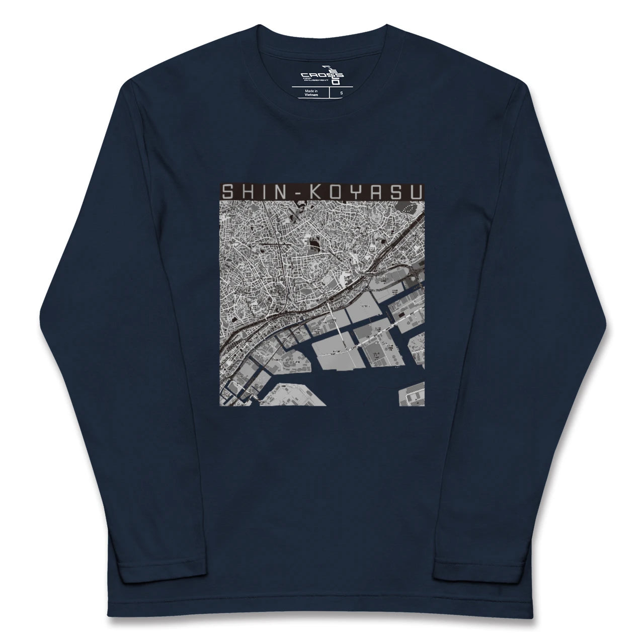 【新子安(神奈川県)】地図柄ロングスリーブTシャツ