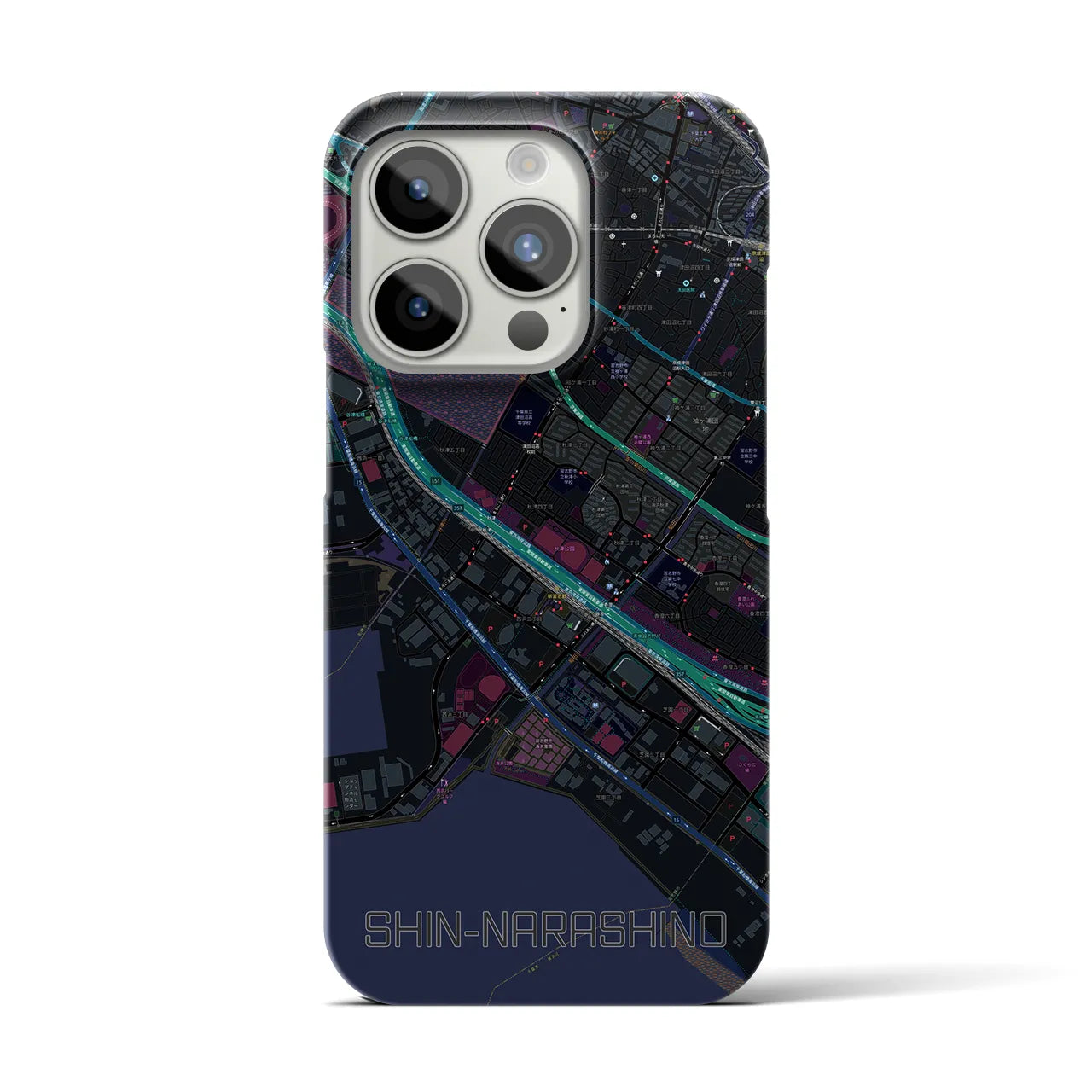 【新習志野(千葉県)】地図柄iPhoneケース(バックカバータイプ)
