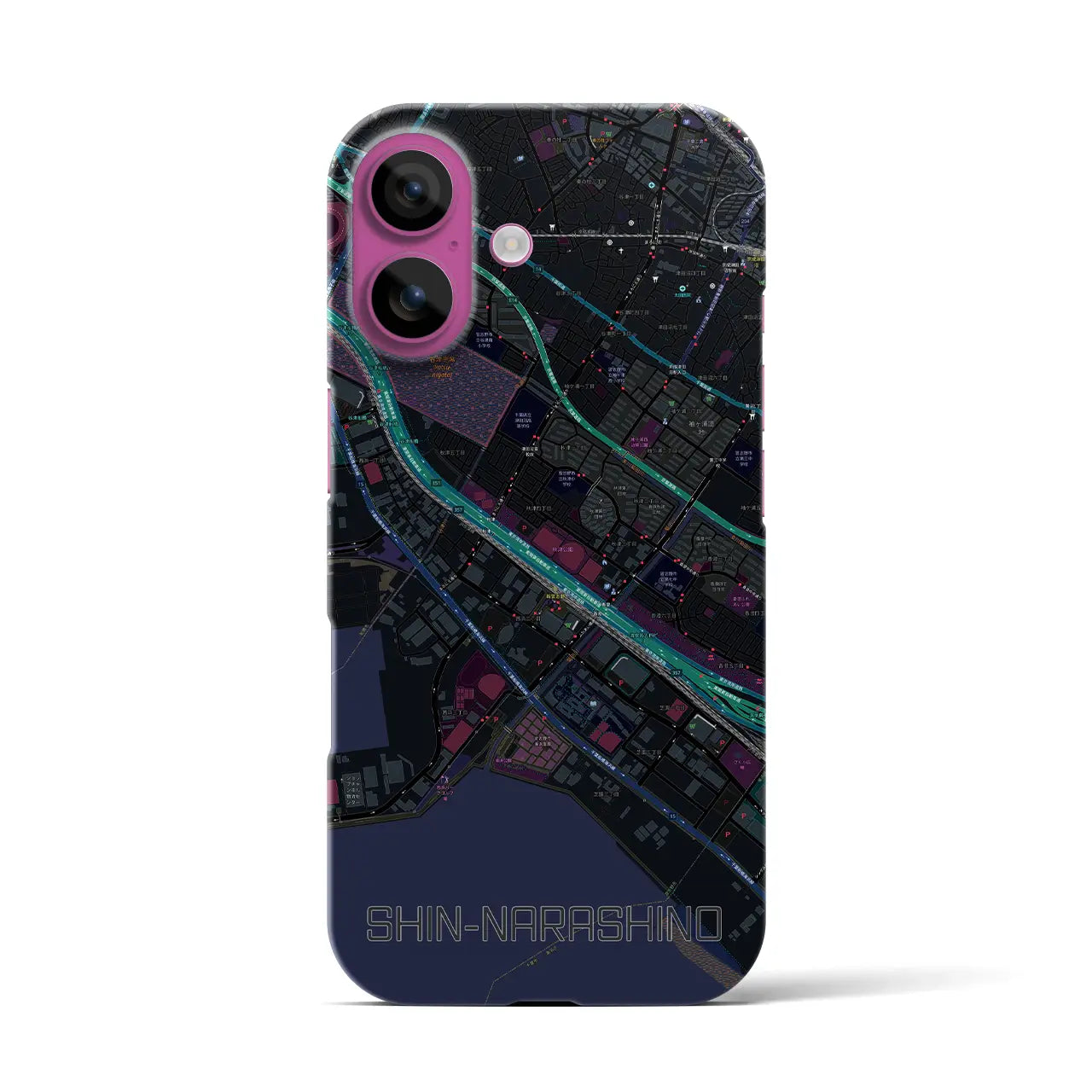 【新習志野(千葉県)】地図柄iPhoneケース(バックカバータイプ)