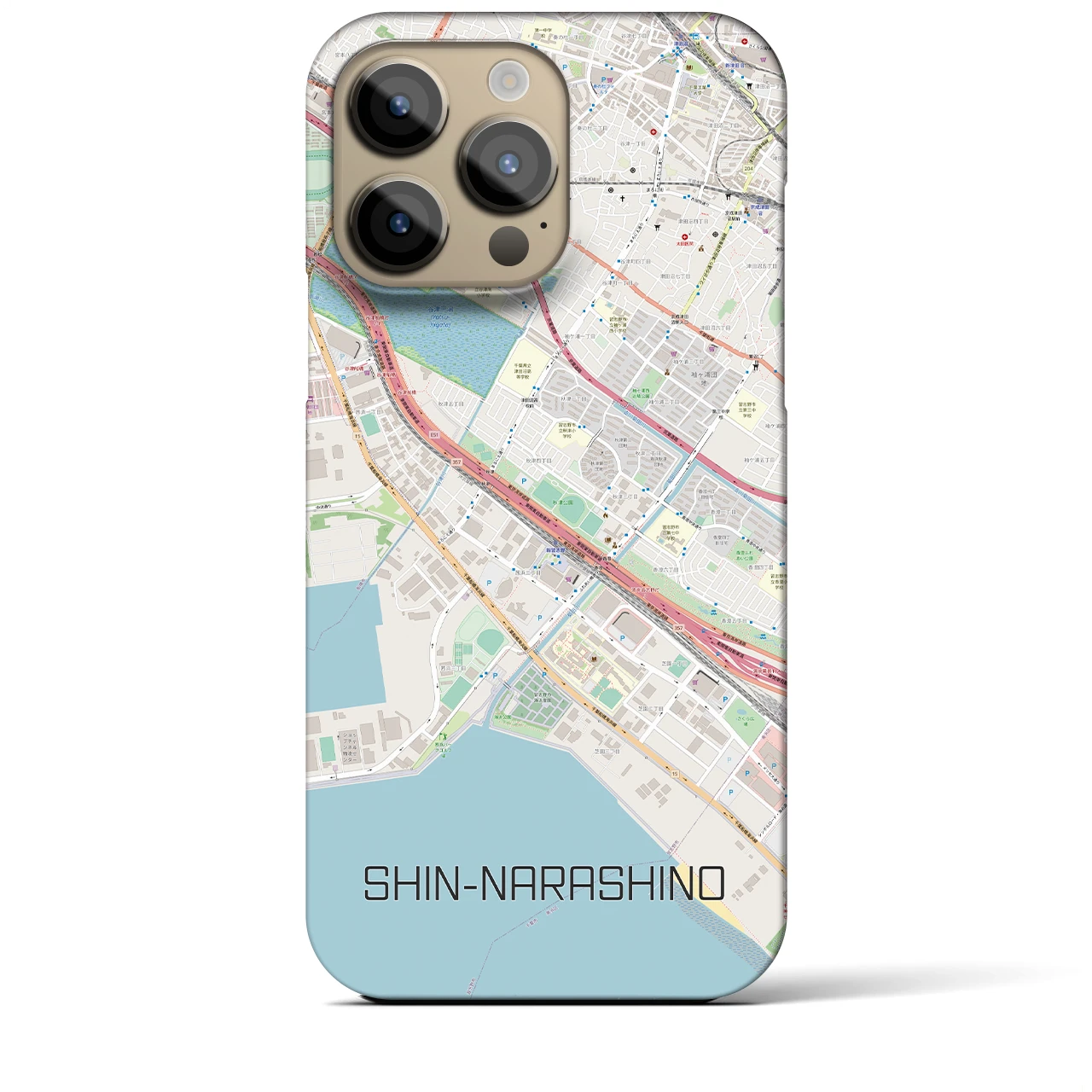 【新習志野(千葉県)】地図柄iPhoneケース(バックカバータイプ)