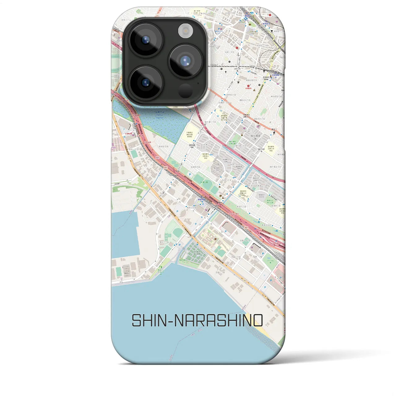 【新習志野(千葉県)】地図柄iPhoneケース(バックカバータイプ)