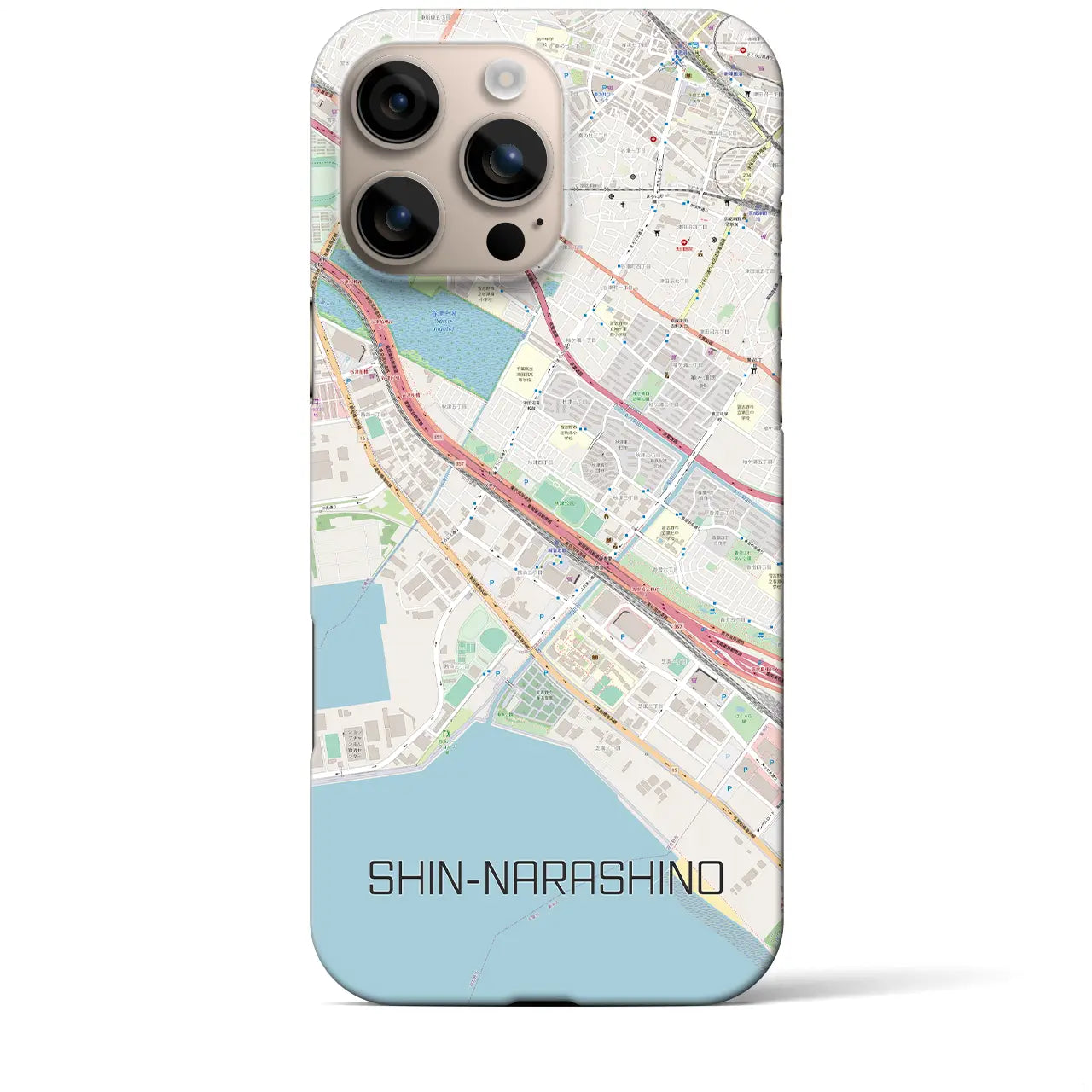 【新習志野(千葉県)】地図柄iPhoneケース(バックカバータイプ)