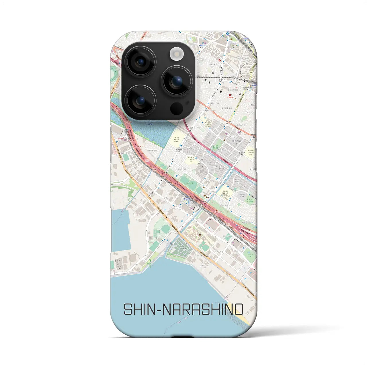 【新習志野(千葉県)】地図柄iPhoneケース(バックカバータイプ)