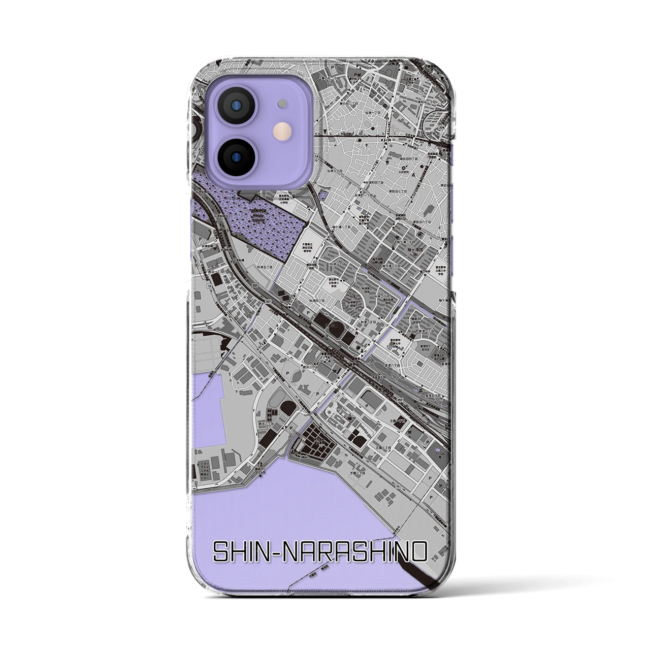 【新習志野(千葉県)】地図柄iPhoneケース(クリアタイプ)