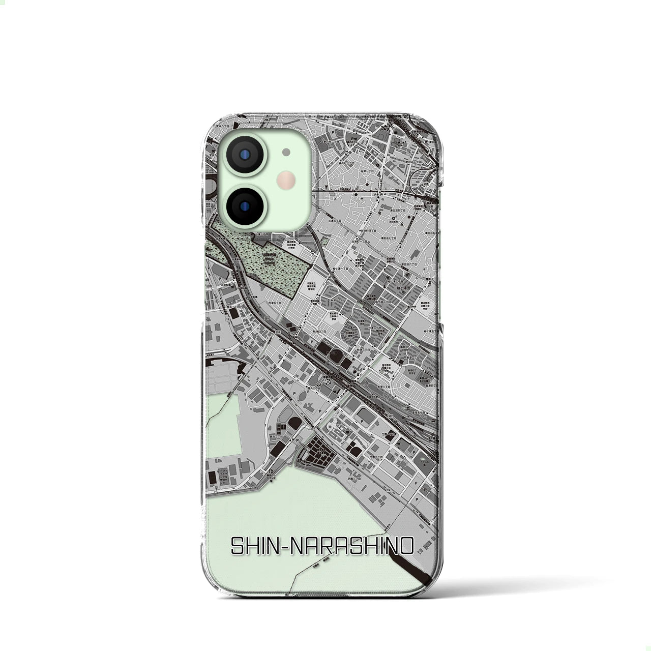 【新習志野(千葉県)】地図柄iPhoneケース(クリアタイプ)