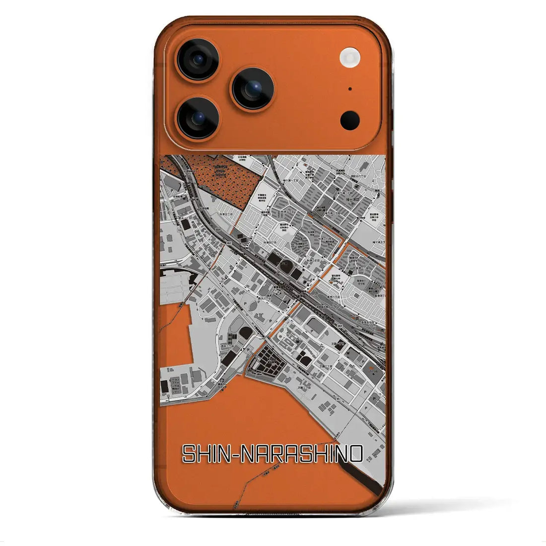 【新習志野(千葉県)】地図柄iPhoneケース(クリアタイプ)