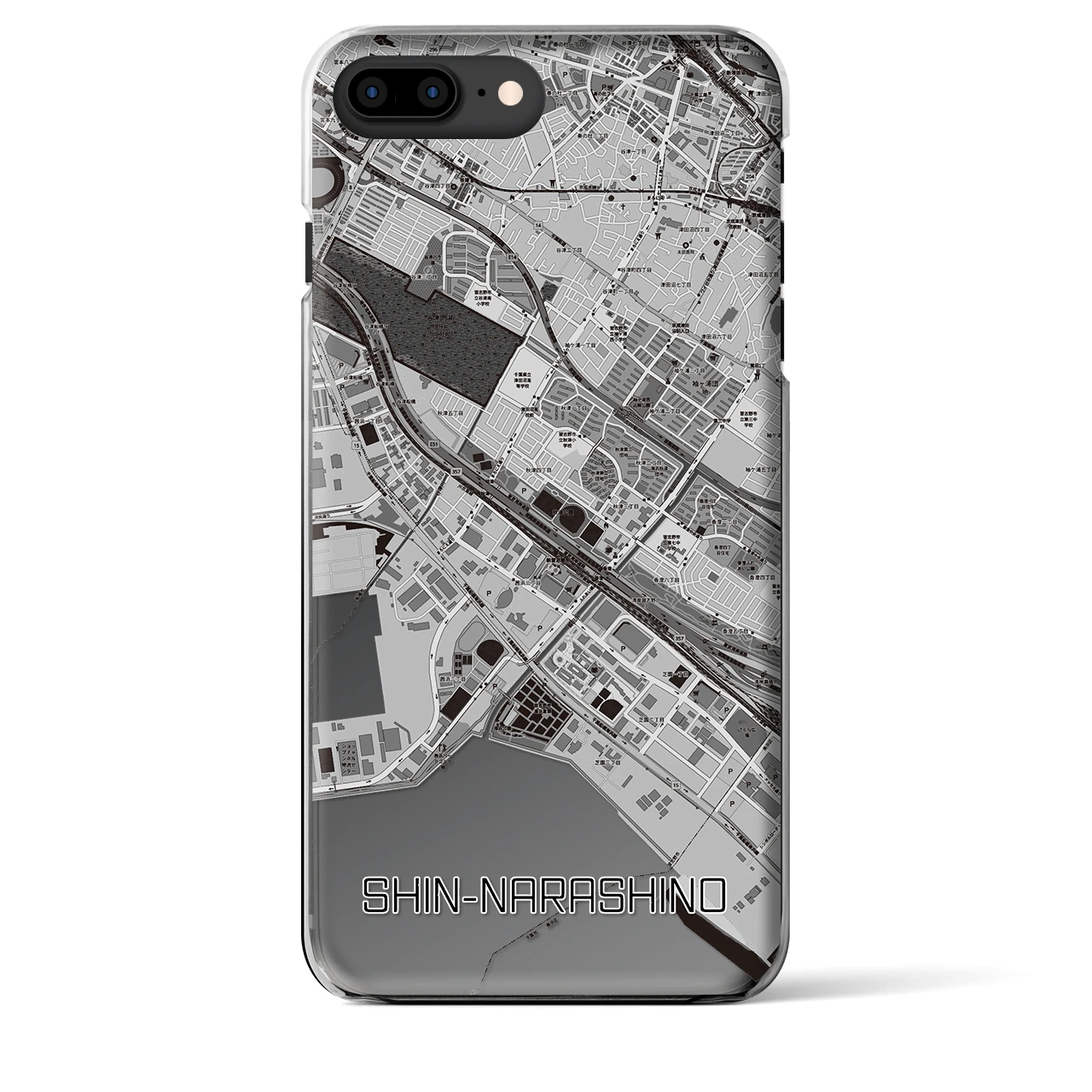 【新習志野(千葉県)】地図柄iPhoneケース(クリアタイプ)
