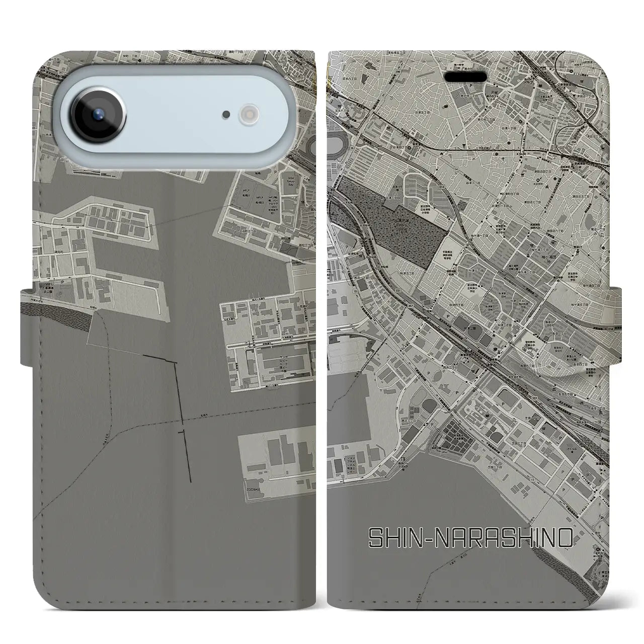 【新習志野(千葉県)】地図柄iPhoneケース(手帳タイプ)