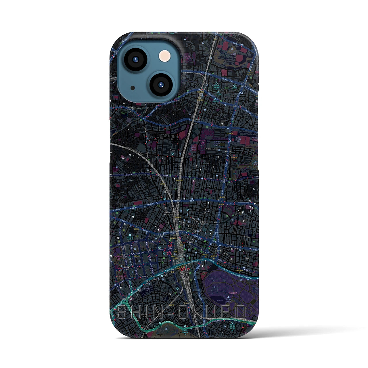 【新大久保(東京都)】地図柄iPhoneケース(バックカバータイプ)