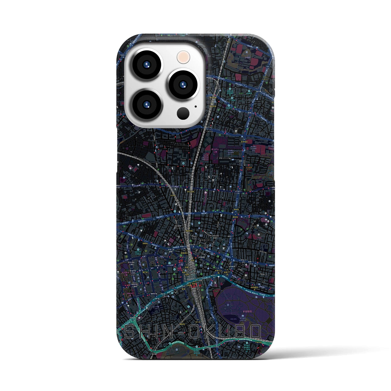 【新大久保(東京都)】地図柄iPhoneケース(バックカバータイプ)