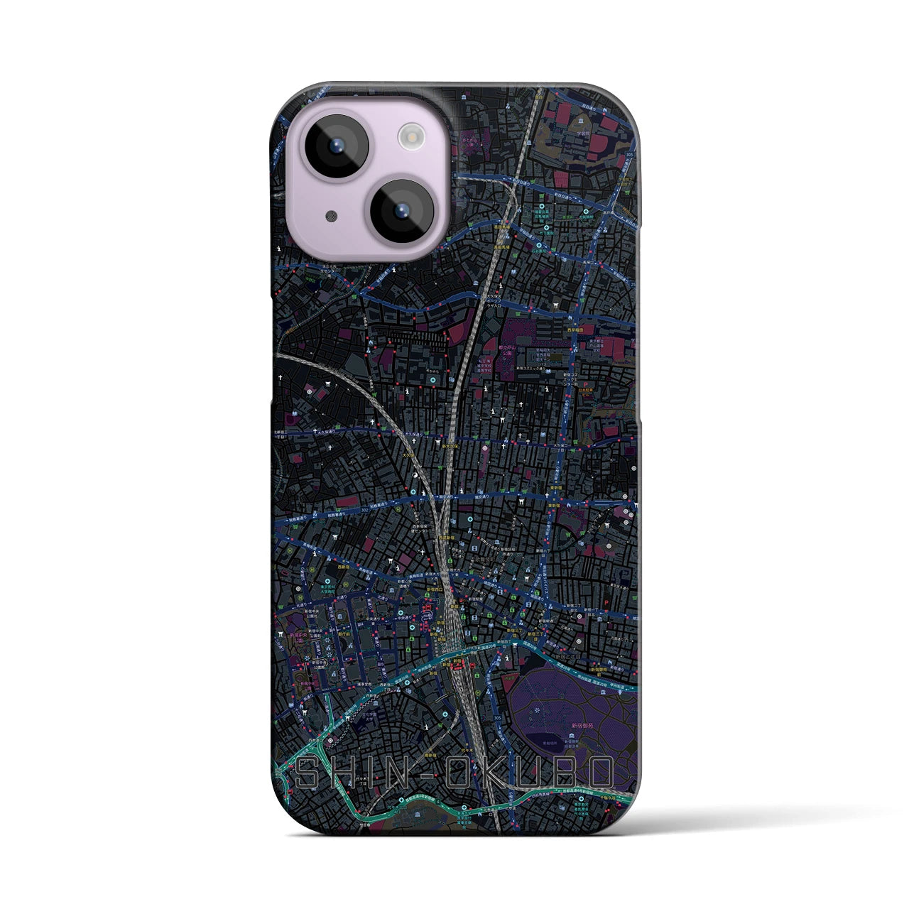 【新大久保(東京都)】地図柄iPhoneケース(バックカバータイプ)