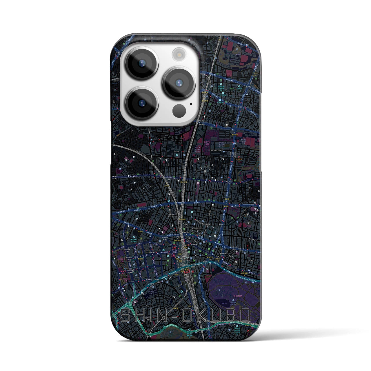 【新大久保(東京都)】地図柄iPhoneケース(バックカバータイプ)