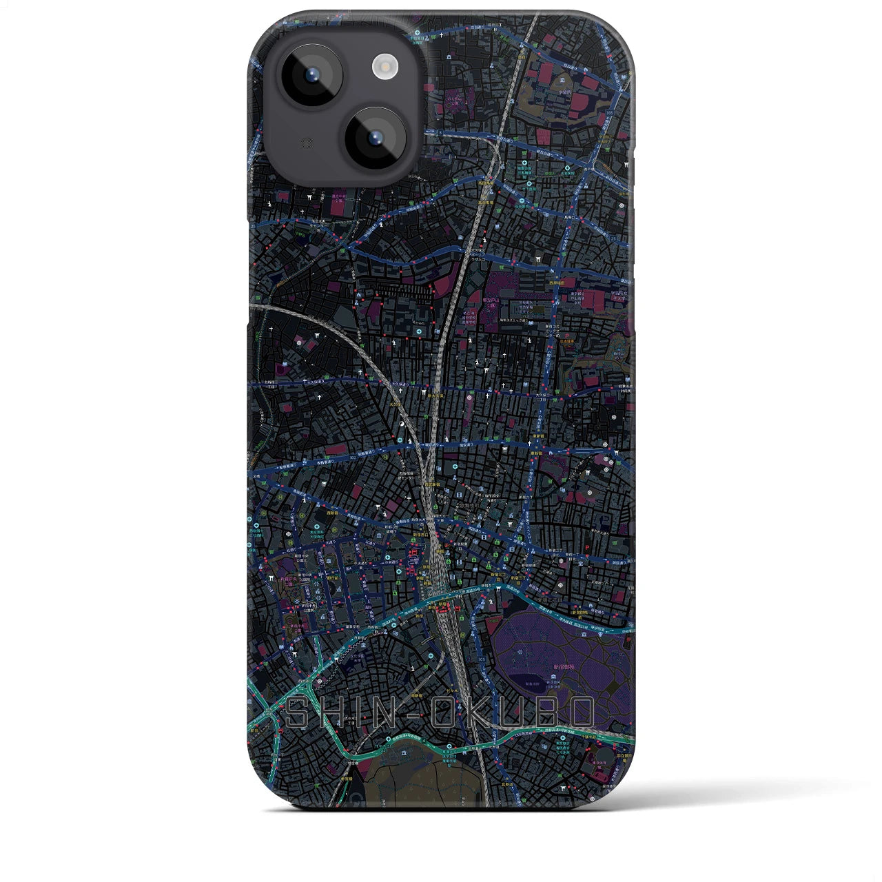 【新大久保(東京都)】地図柄iPhoneケース(バックカバータイプ)