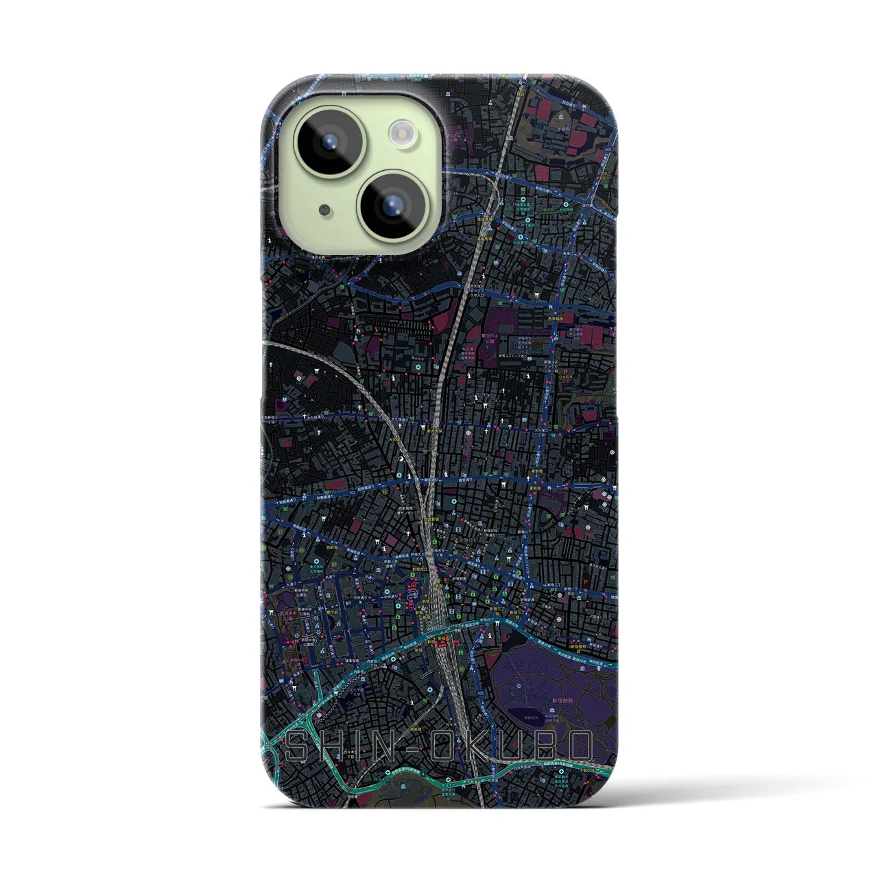 【新大久保(東京都)】地図柄iPhoneケース(バックカバータイプ)