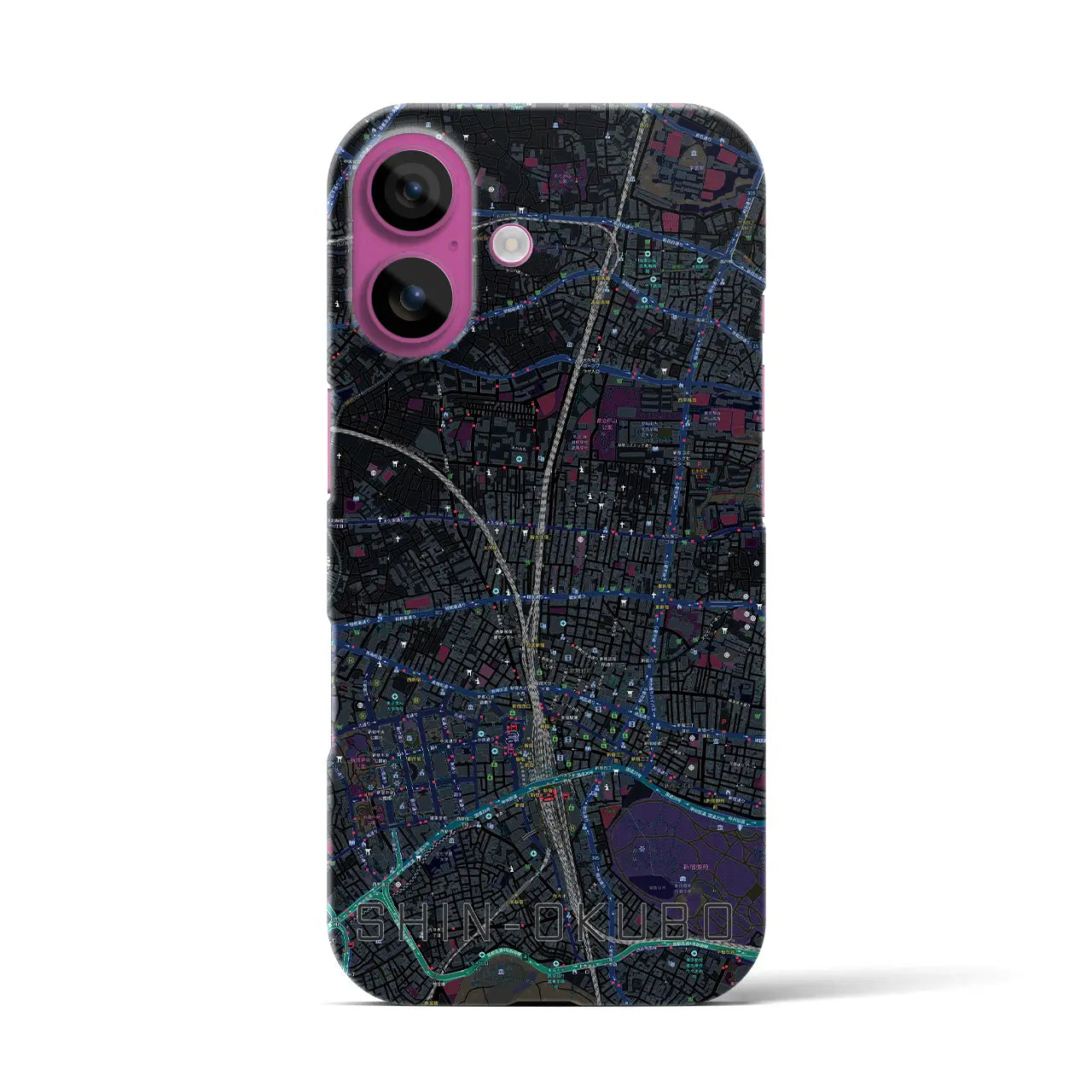 【新大久保(東京都)】地図柄iPhoneケース(バックカバータイプ)