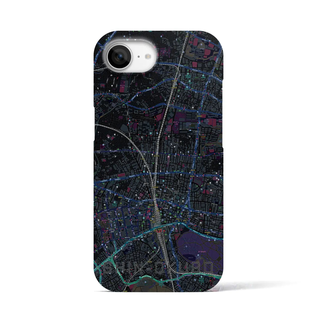 【新大久保(東京都)】地図柄iPhoneケース(バックカバータイプ)