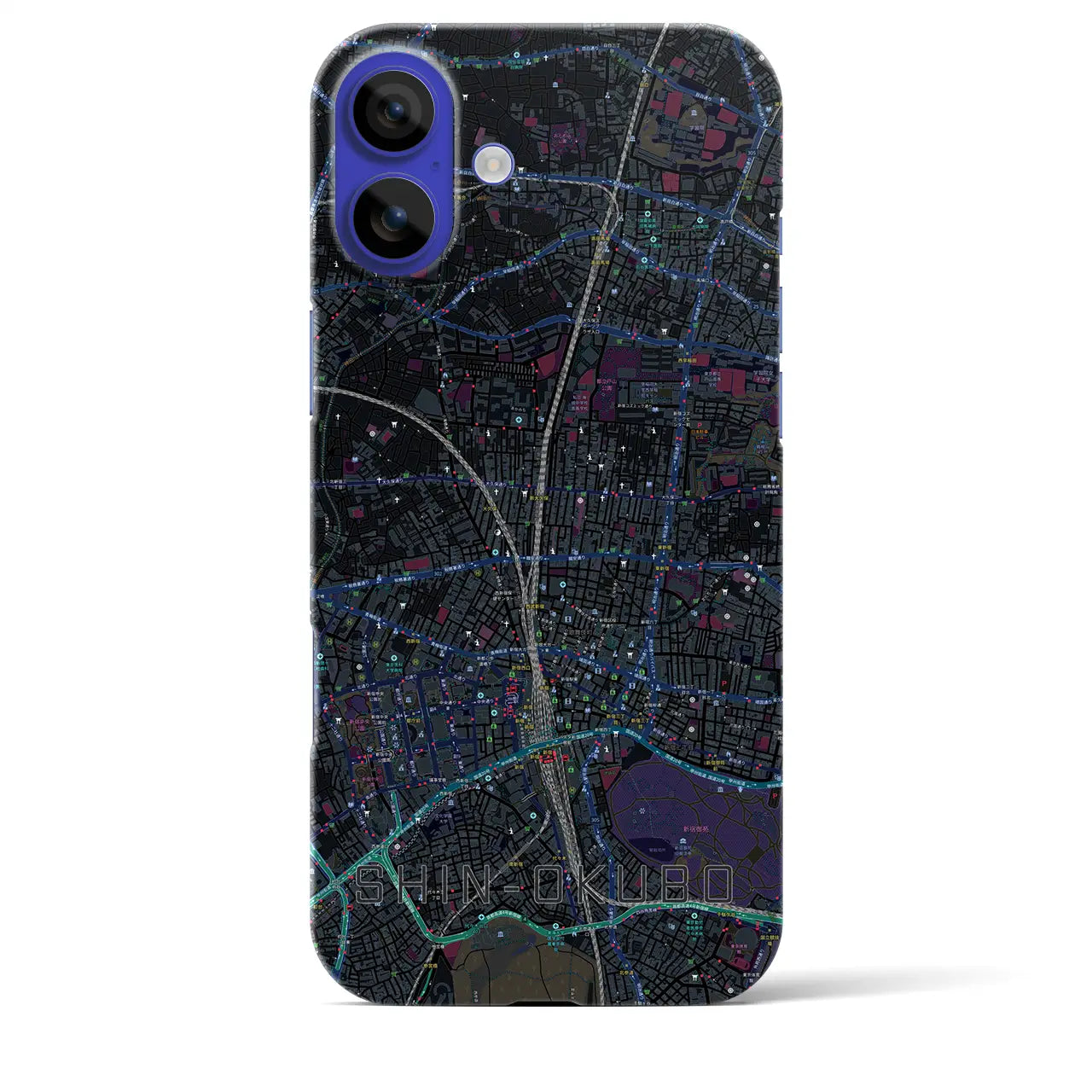 【新大久保(東京都)】地図柄iPhoneケース(バックカバータイプ)