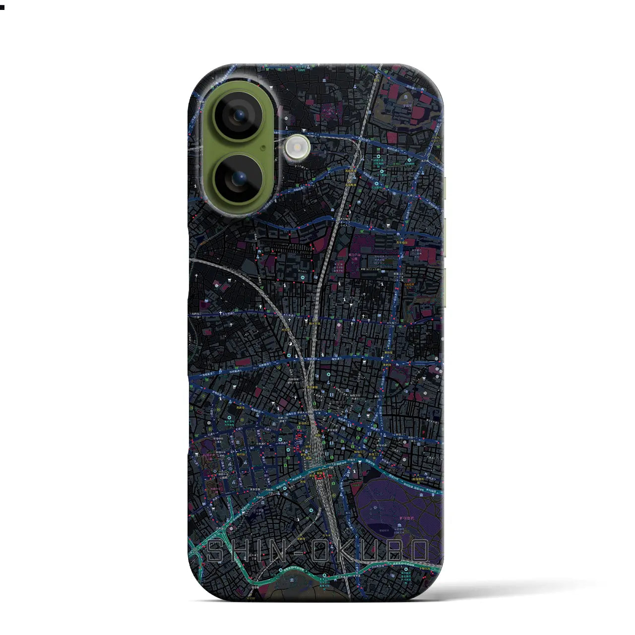 【新大久保(東京都)】地図柄iPhoneケース(バックカバータイプ)