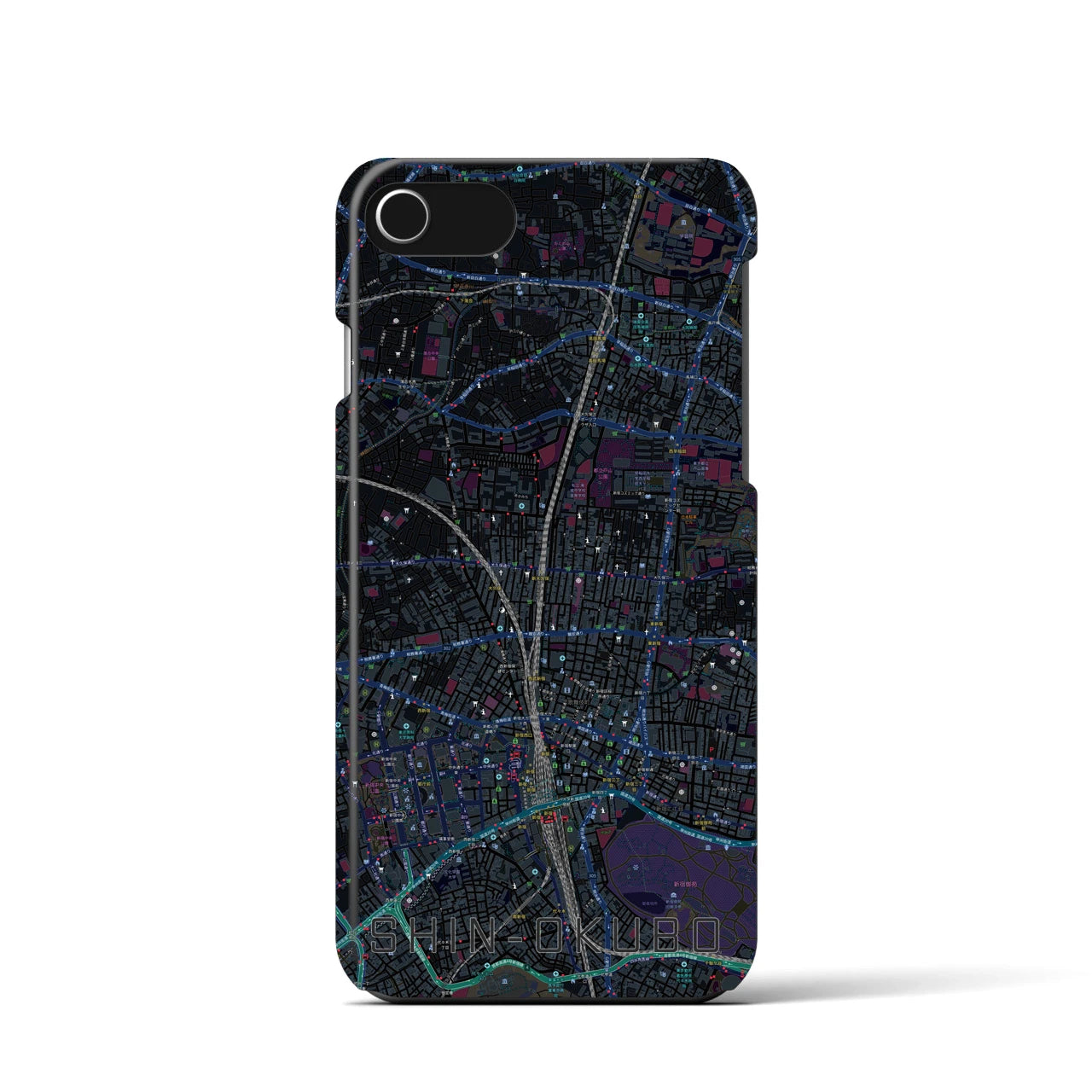 【新大久保(東京都)】地図柄iPhoneケース(バックカバータイプ)