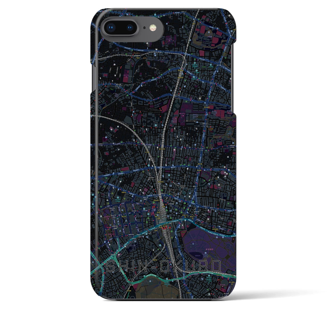 【新大久保(東京都)】地図柄iPhoneケース(バックカバータイプ)