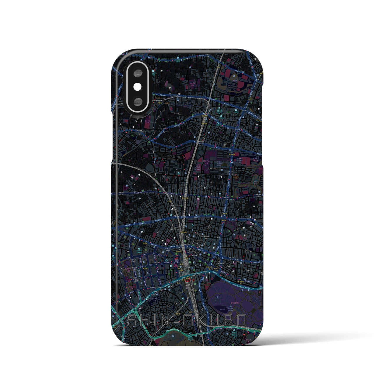 【新大久保(東京都)】地図柄iPhoneケース(バックカバータイプ)