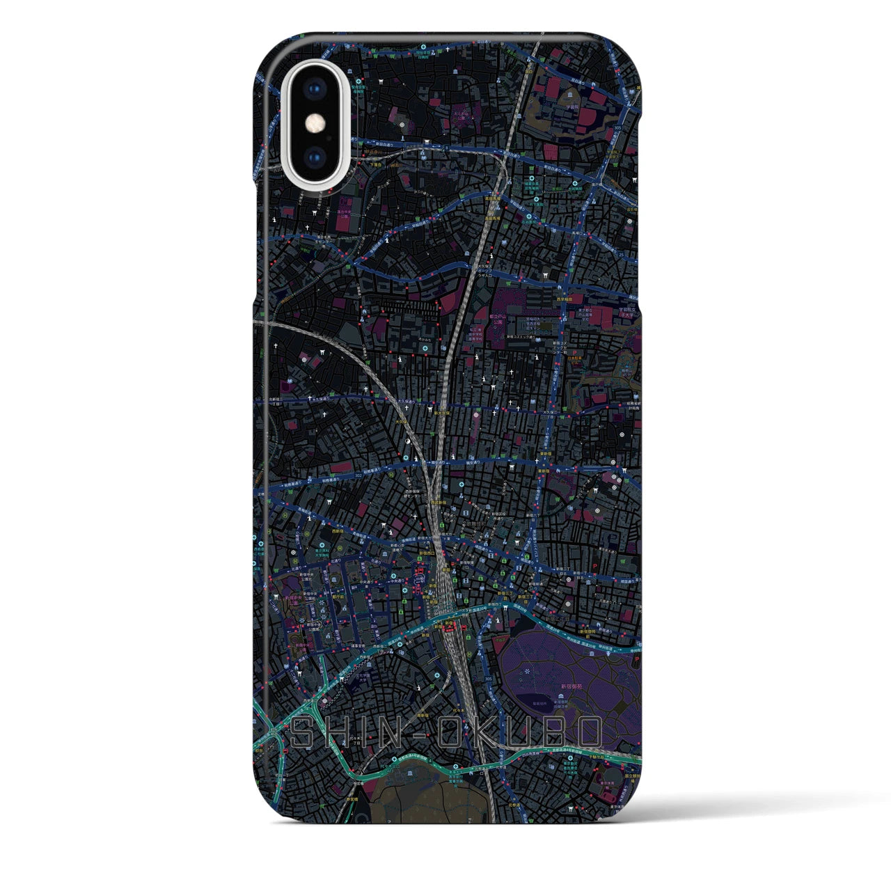 【新大久保(東京都)】地図柄iPhoneケース(バックカバータイプ)