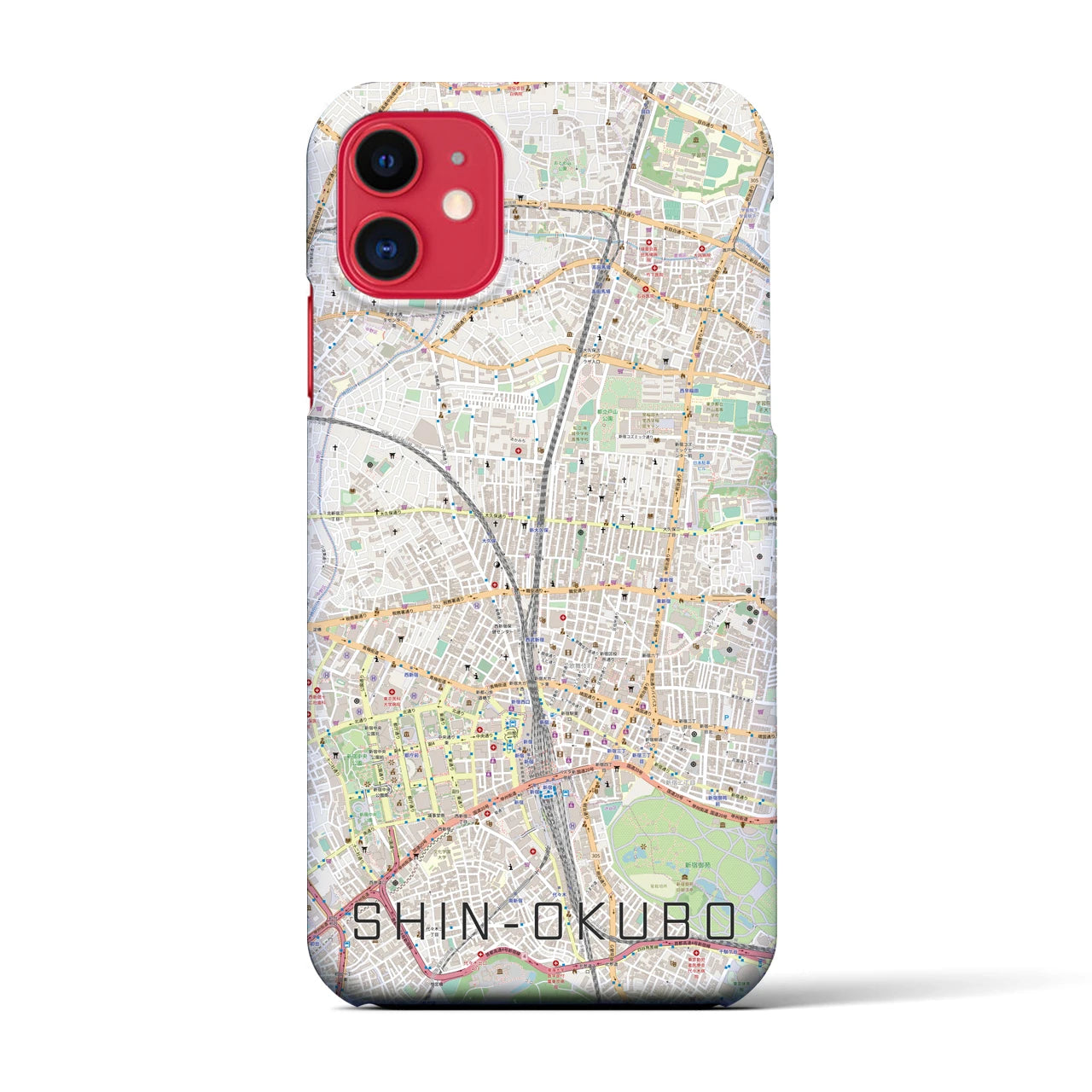 【新大久保(東京都)】地図柄iPhoneケース(バックカバータイプ)