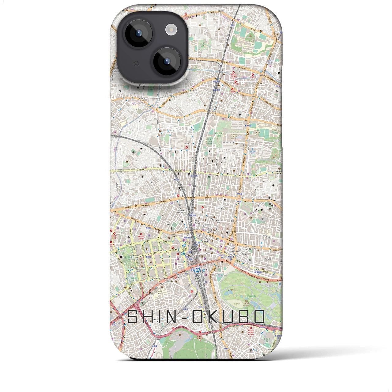 【新大久保(東京都)】地図柄iPhoneケース(バックカバータイプ)