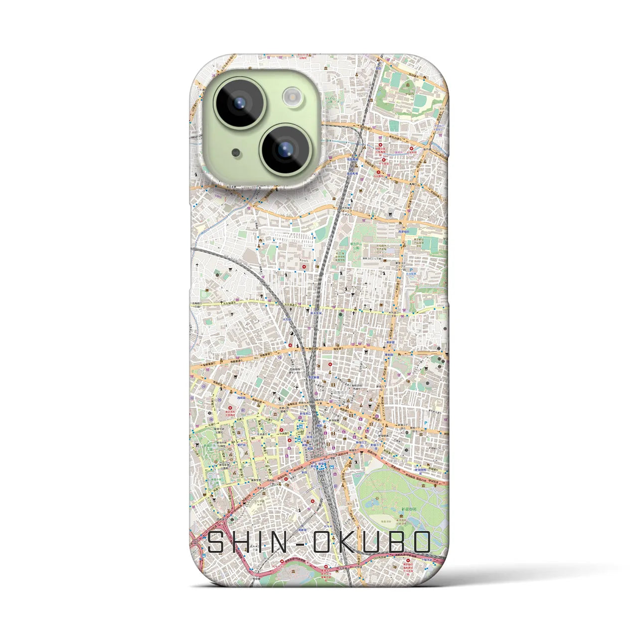 【新大久保(東京都)】地図柄iPhoneケース(バックカバータイプ)