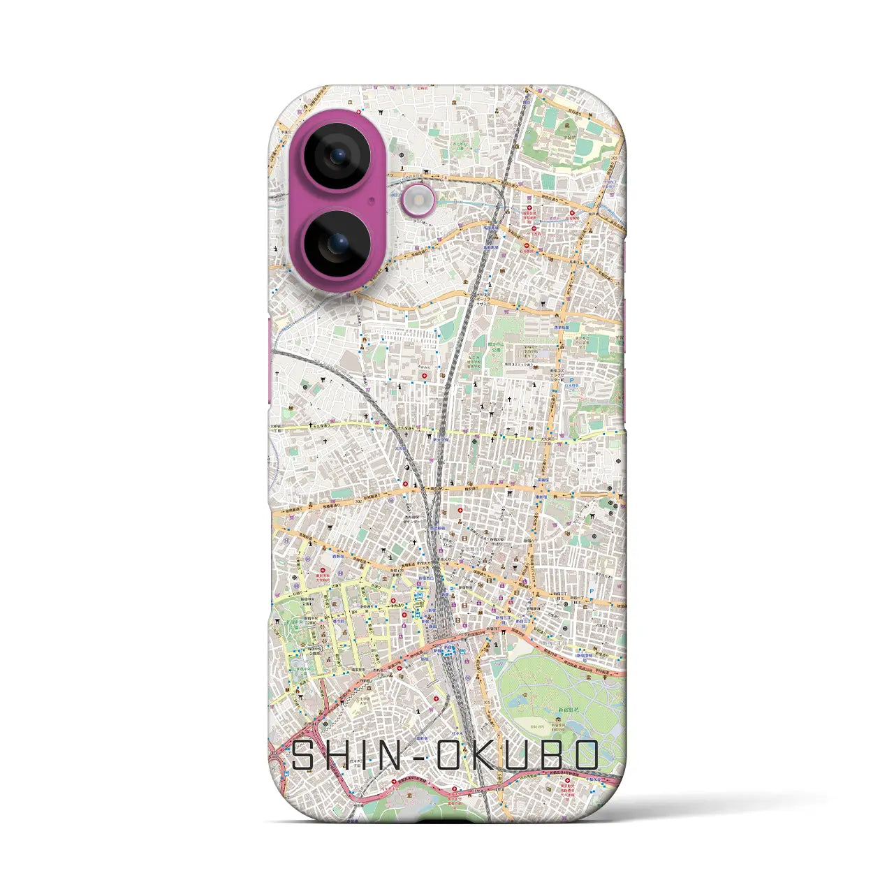 【新大久保(東京都)】地図柄iPhoneケース(バックカバータイプ)
