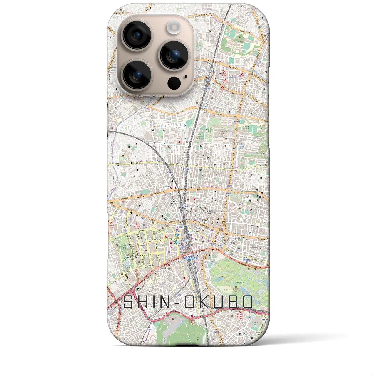 【新大久保(東京都)】地図柄iPhoneケース(バックカバータイプ)