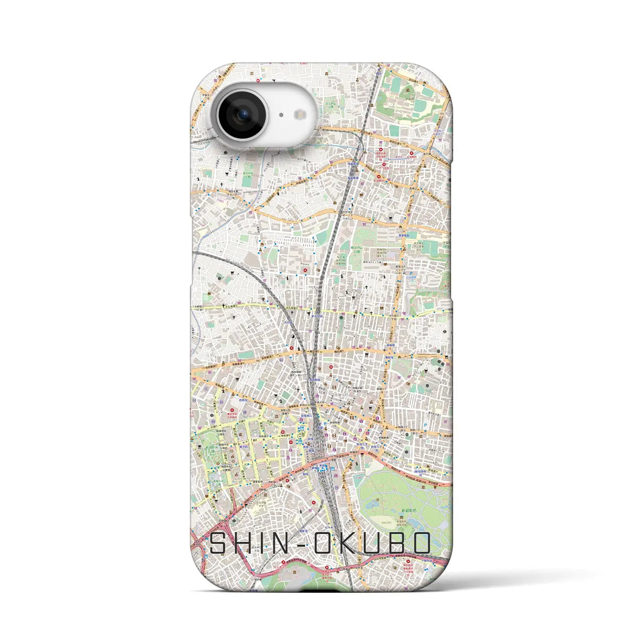 【新大久保(東京都)】地図柄iPhoneケース(バックカバータイプ)