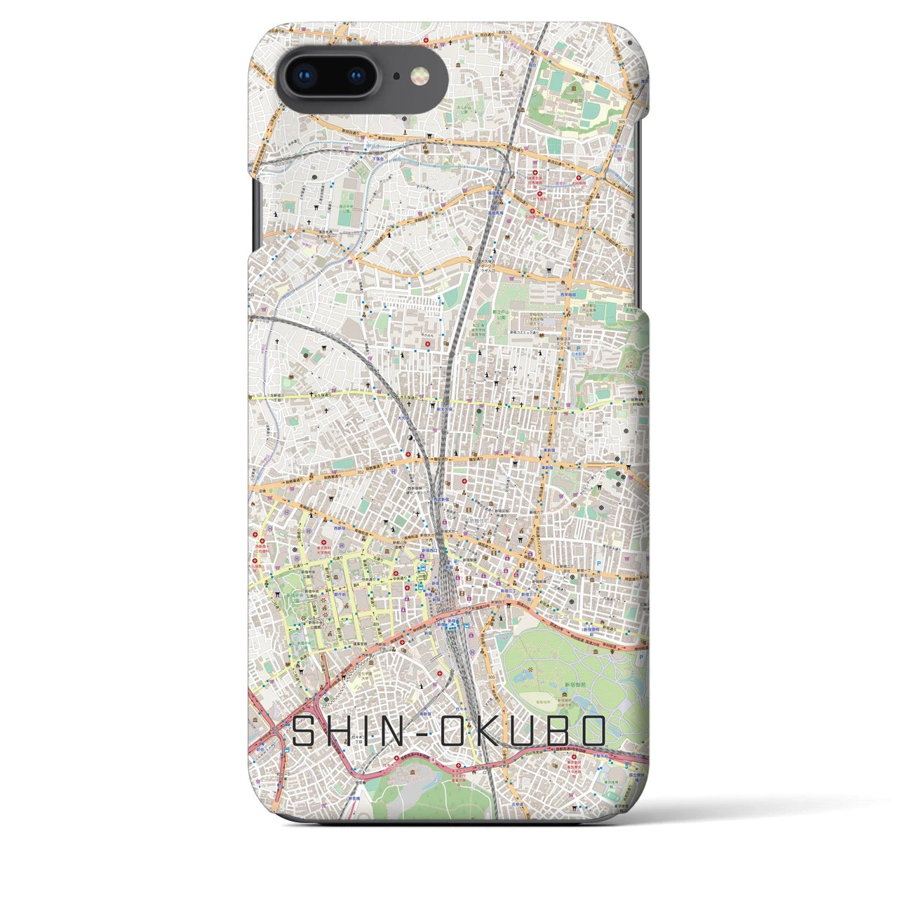 【新大久保(東京都)】地図柄iPhoneケース(バックカバータイプ)
