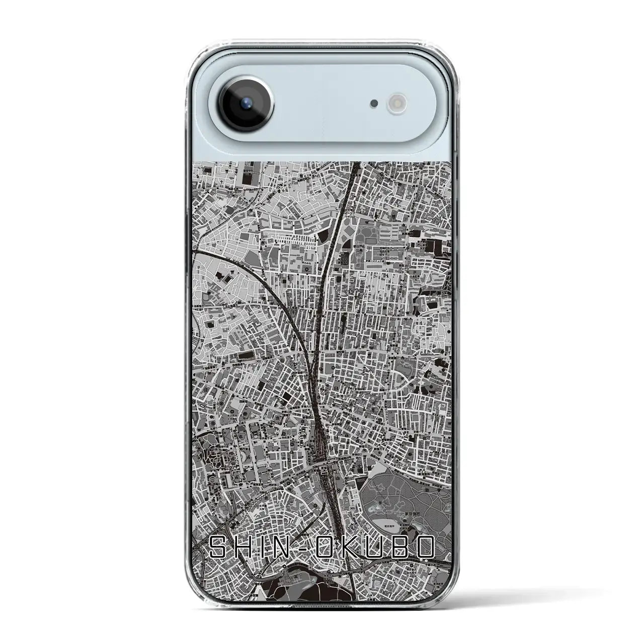 【新大久保(東京都)】地図柄iPhoneケース(クリアタイプ)モノトーン・iPhone 17 Pro Max 用