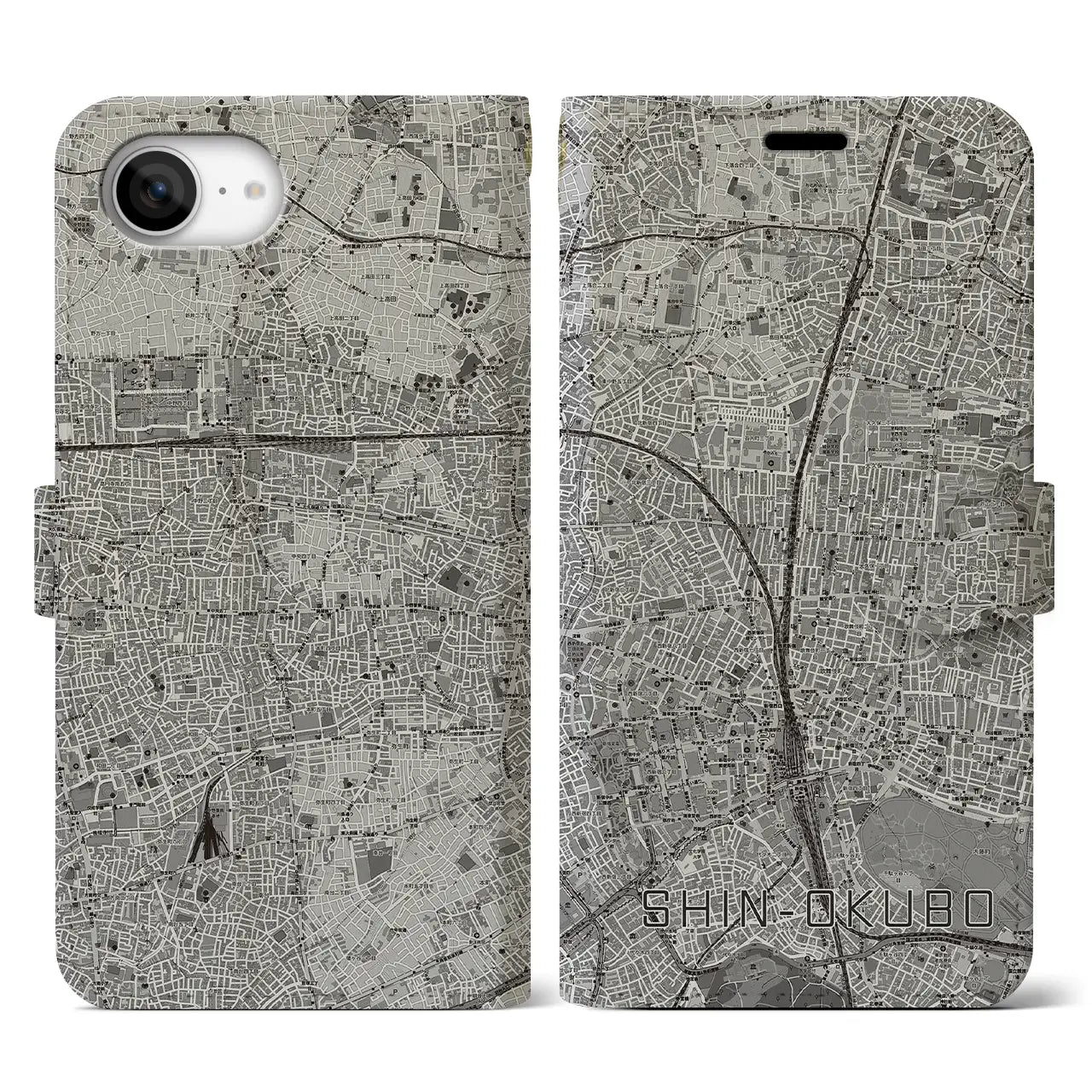 【新大久保(東京都)】地図柄iPhoneケース(手帳タイプ)