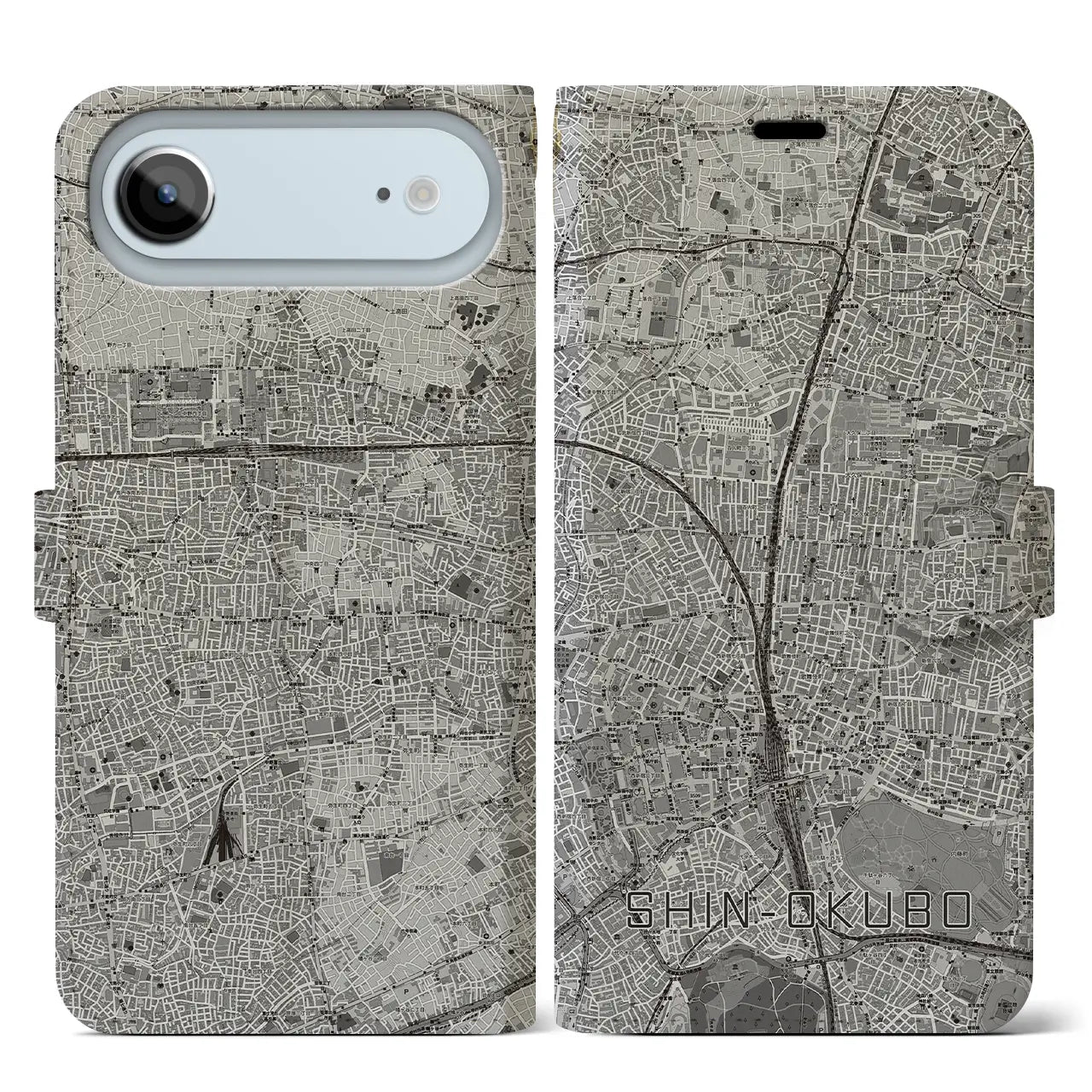 【新大久保(東京都)】地図柄iPhoneケース(手帳タイプ)