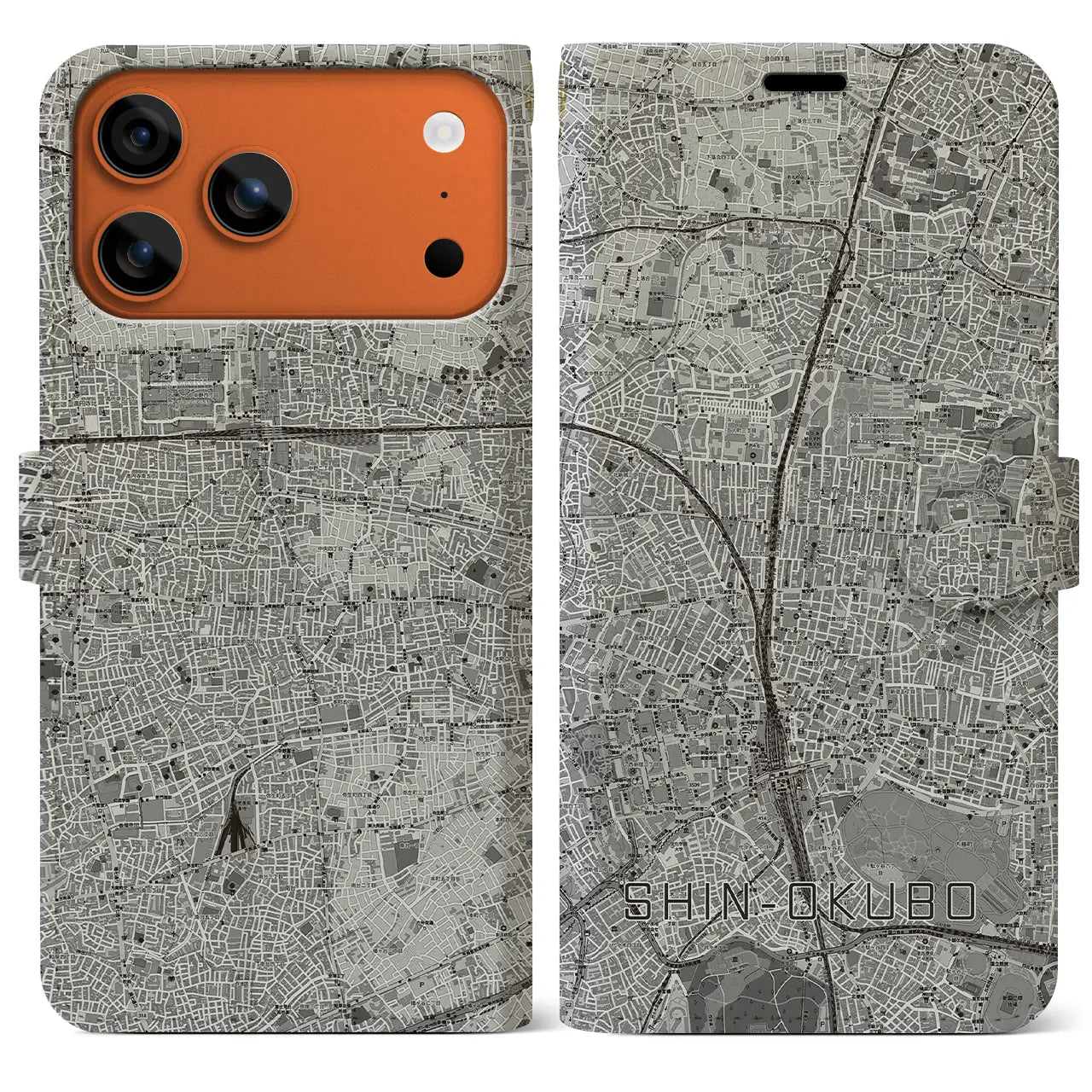 【新大久保(東京都)】地図柄iPhoneケース(手帳タイプ)