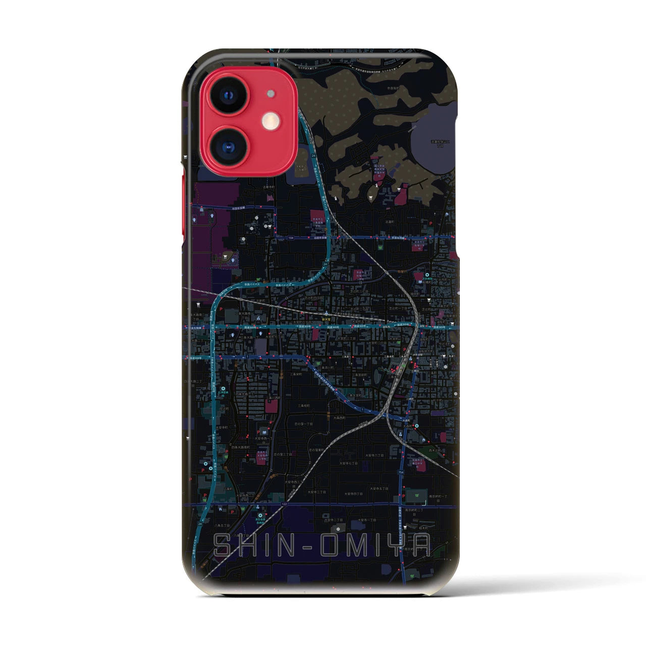 【新大宮(奈良県)】地図柄iPhoneケース(バックカバータイプ)