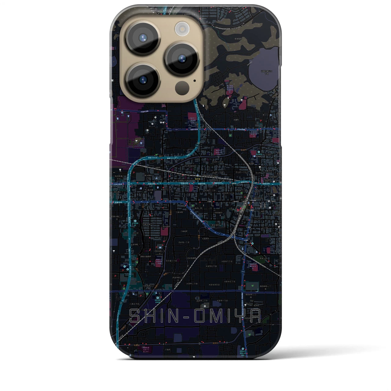 【新大宮(奈良県)】地図柄iPhoneケース(バックカバータイプ)