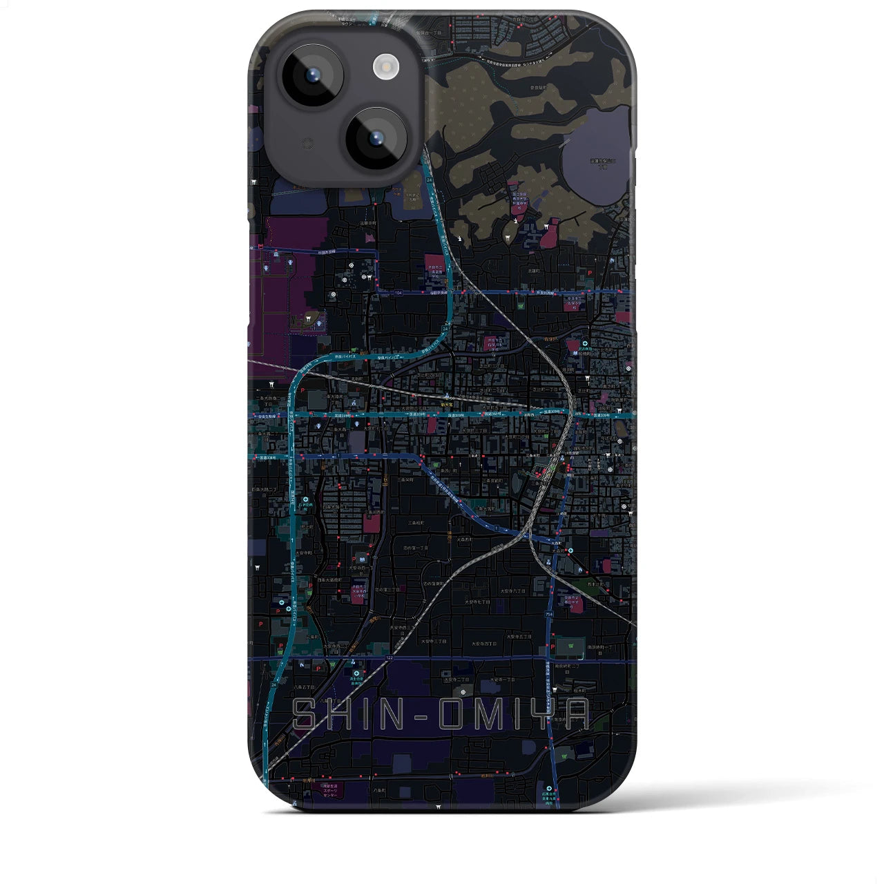 【新大宮(奈良県)】地図柄iPhoneケース(バックカバータイプ)