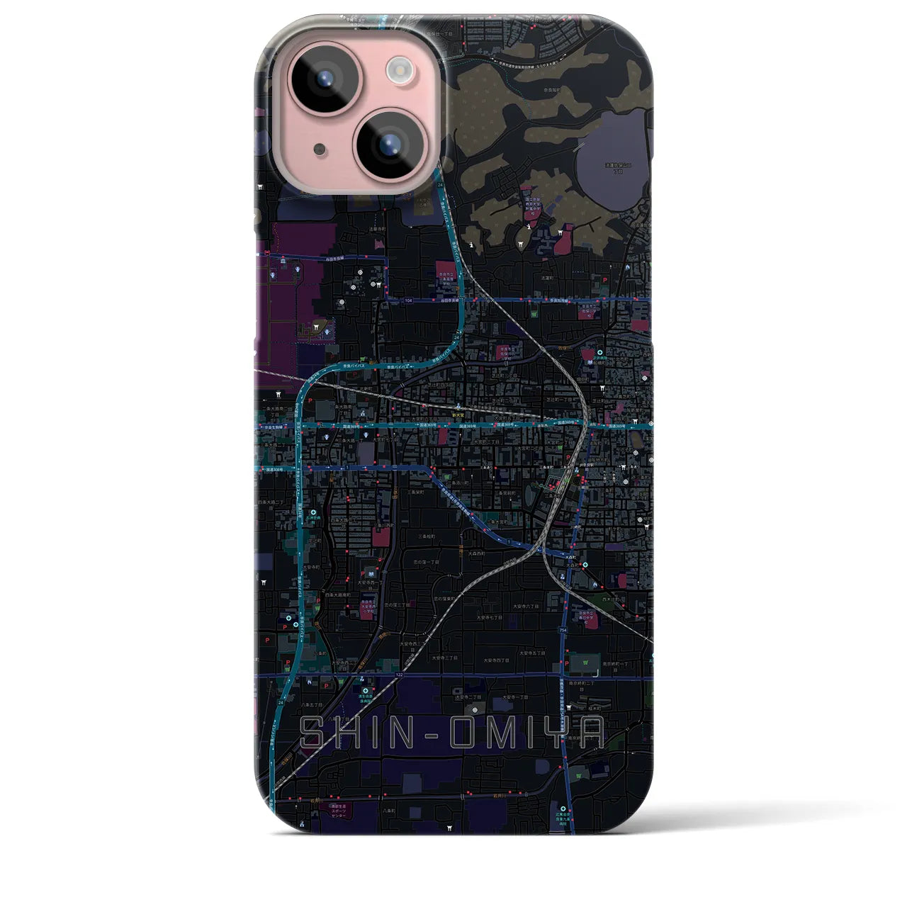 【新大宮(奈良県)】地図柄iPhoneケース(バックカバータイプ)