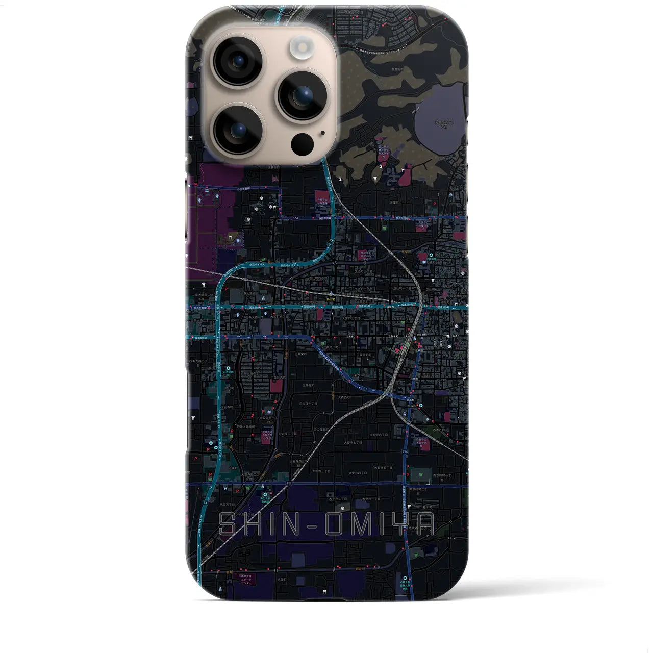【新大宮(奈良県)】地図柄iPhoneケース(バックカバータイプ)