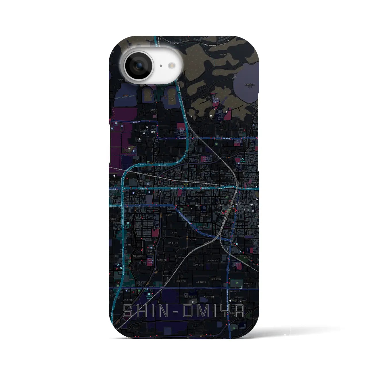 【新大宮(奈良県)】地図柄iPhoneケース(バックカバータイプ)