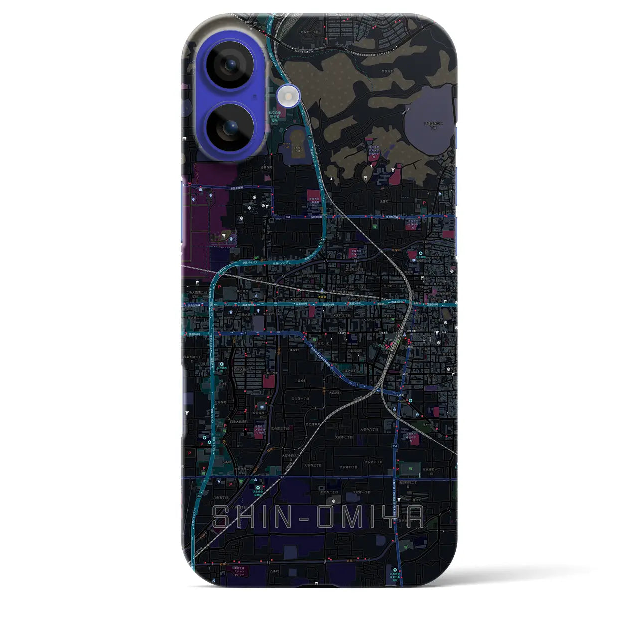 【新大宮(奈良県)】地図柄iPhoneケース(バックカバータイプ)
