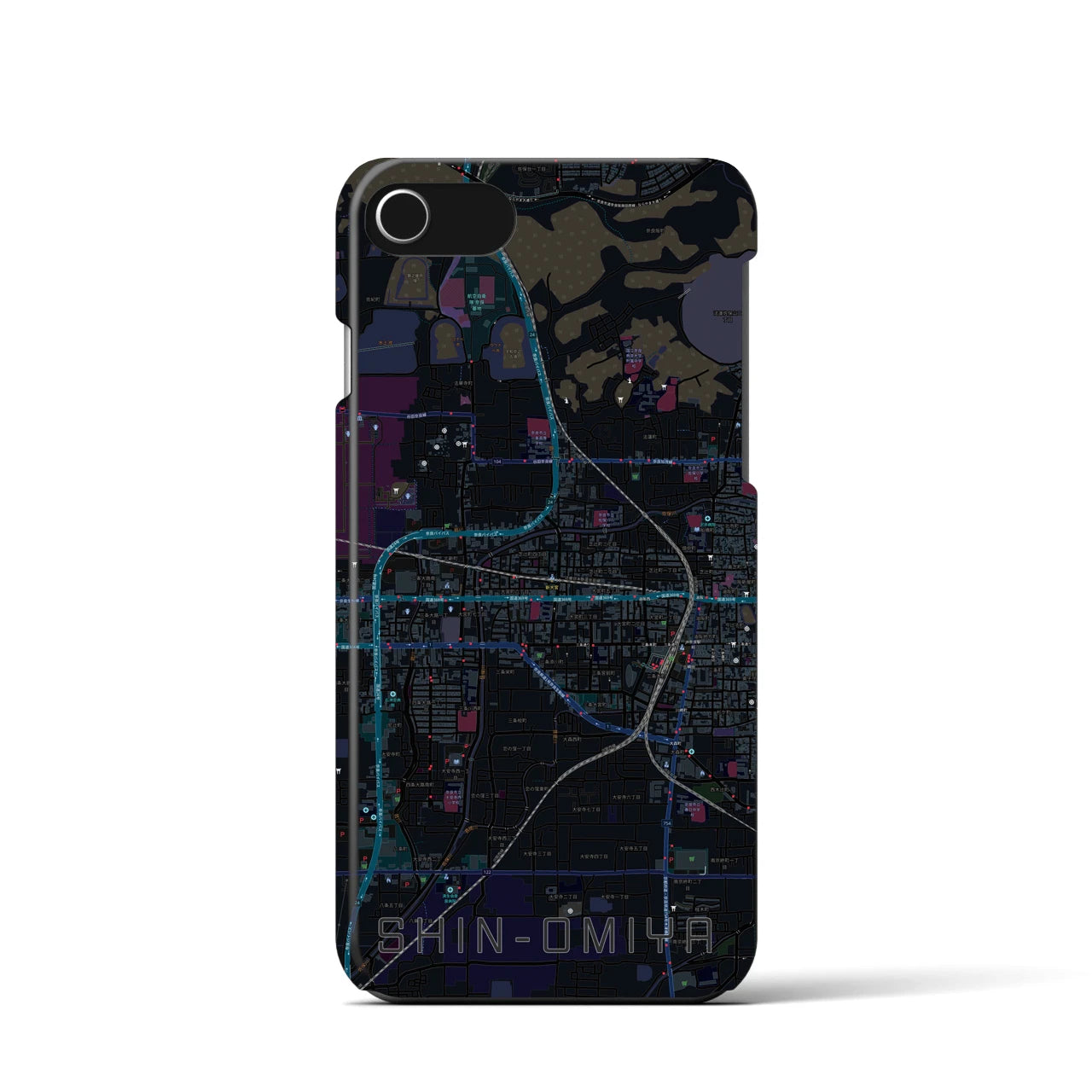 【新大宮(奈良県)】地図柄iPhoneケース(バックカバータイプ)