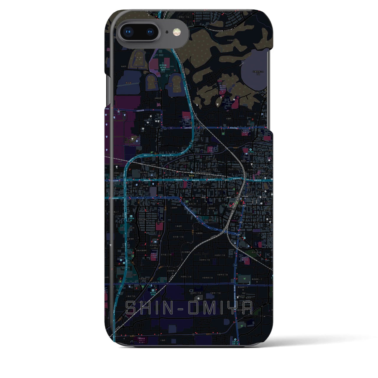 【新大宮(奈良県)】地図柄iPhoneケース(バックカバータイプ)