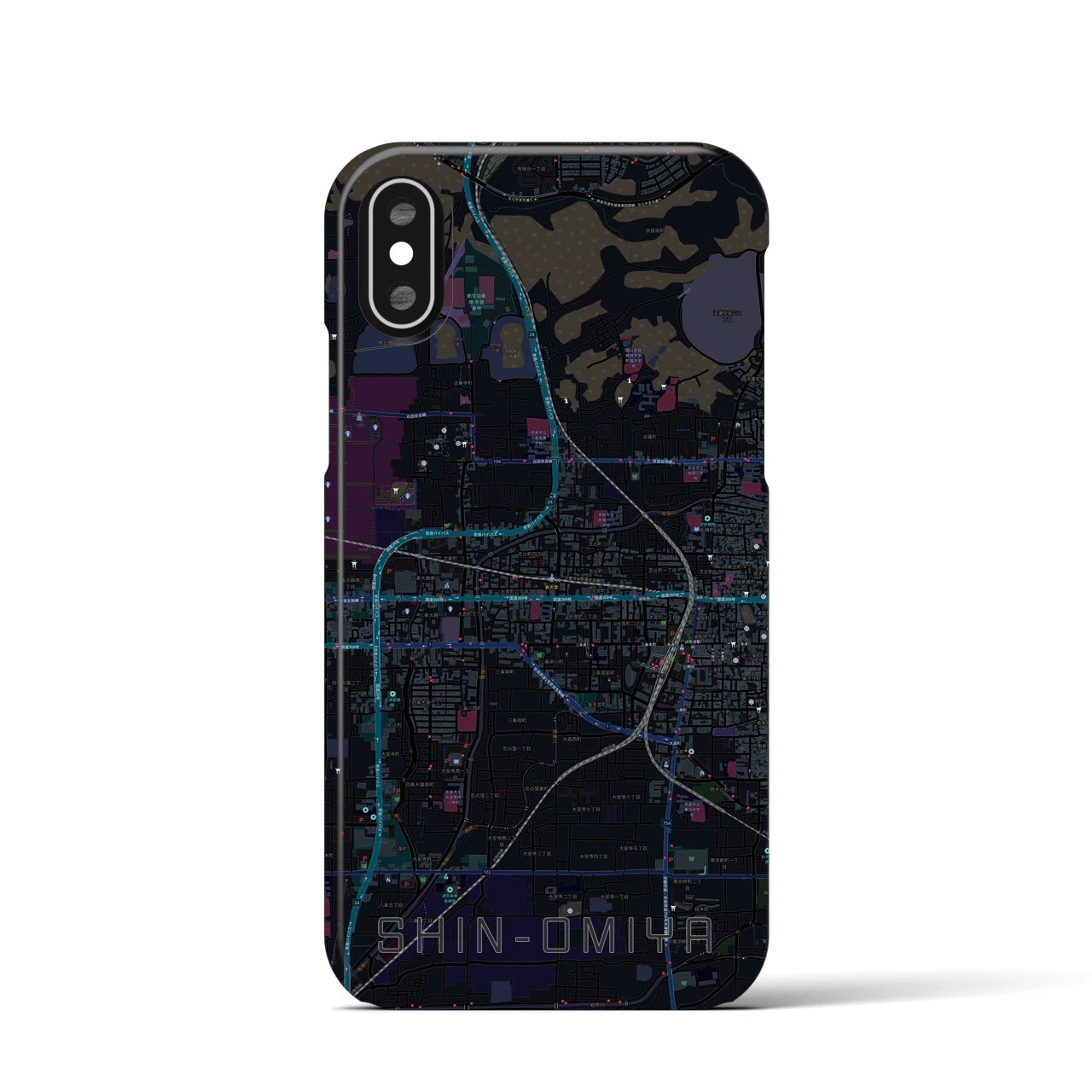 【新大宮(奈良県)】地図柄iPhoneケース(バックカバータイプ)