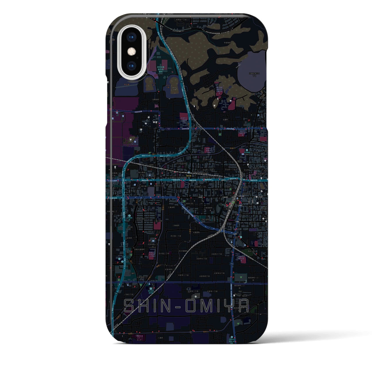 【新大宮(奈良県)】地図柄iPhoneケース(バックカバータイプ)