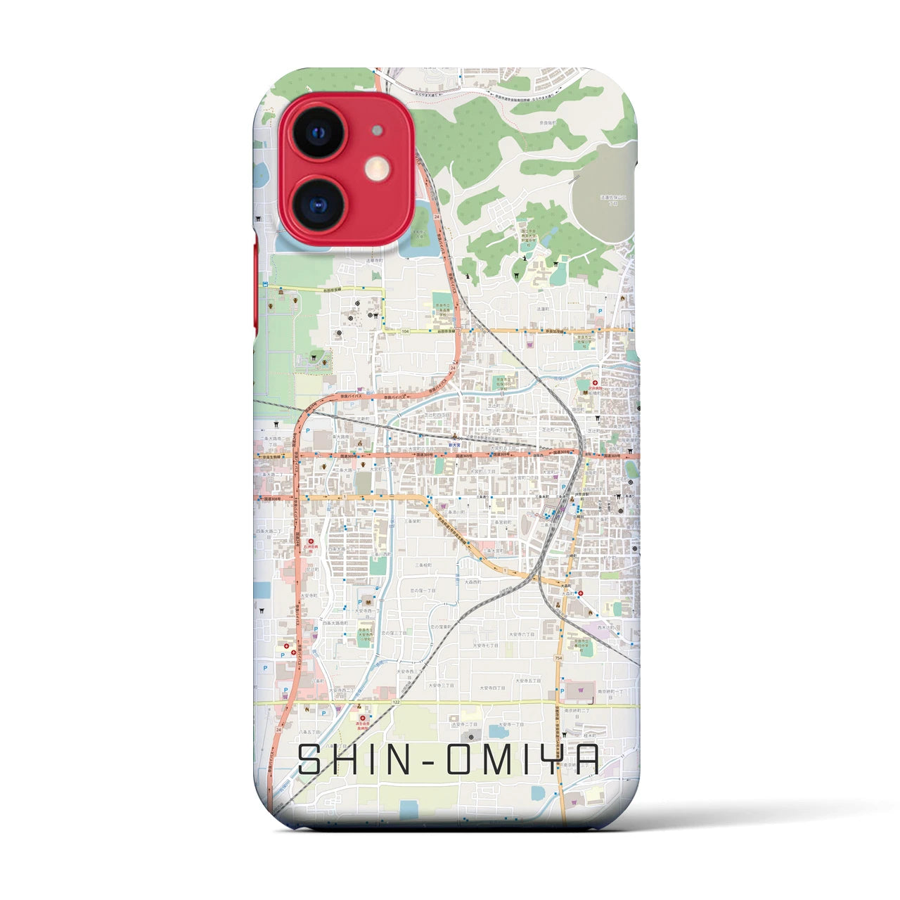 【新大宮(奈良県)】地図柄iPhoneケース(バックカバータイプ)